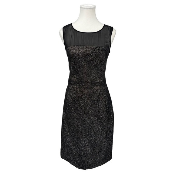 Luca Luca Metallic Mini Dress 100% Silk Sheer Gold Black IT Size 40 - Picture 1 of 10